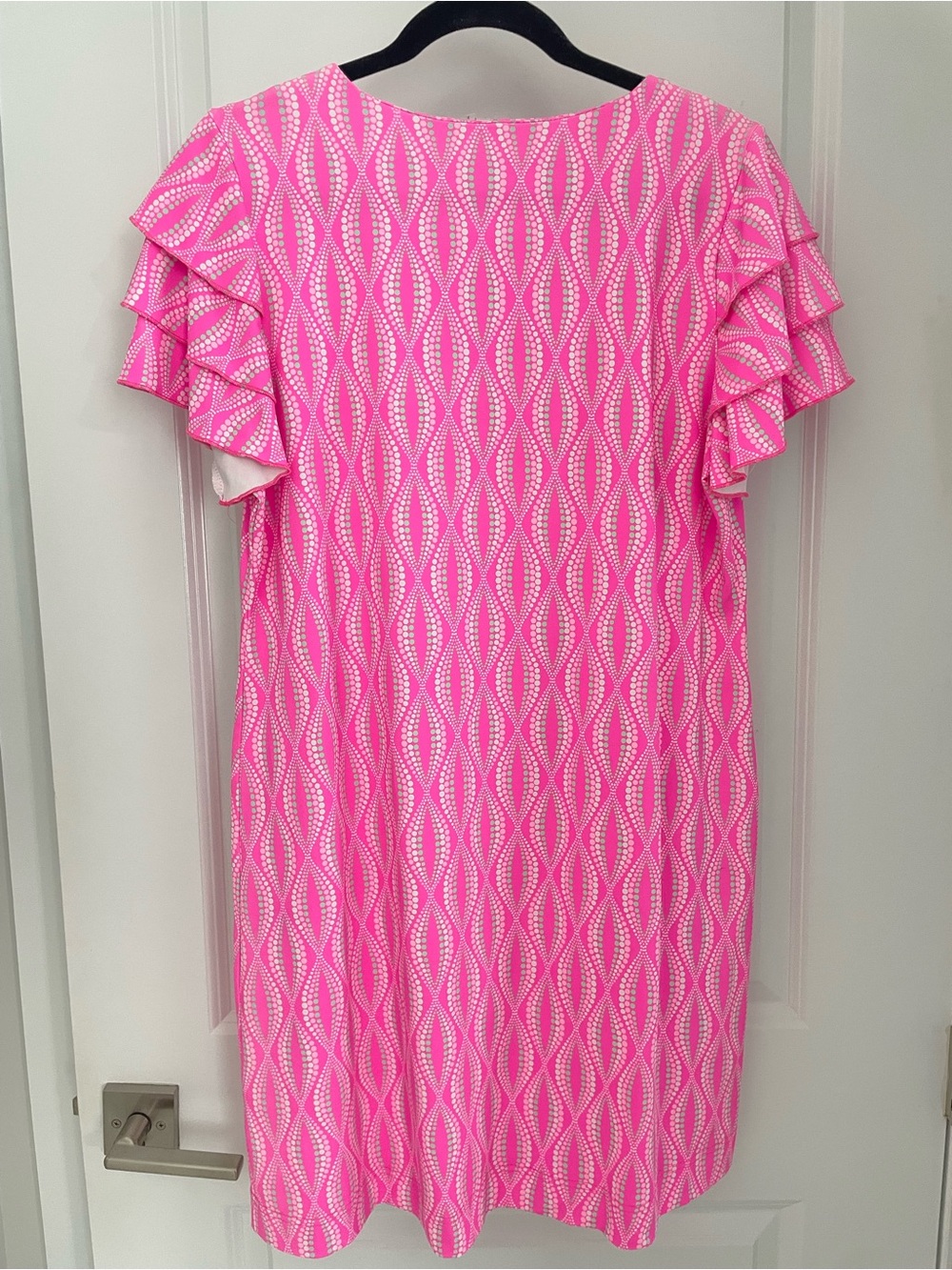 Lulu B UPF50 Cha Cha Sleeve Dress Pink White Print Resortwear Vacation sk16 - Picture 5 of 7